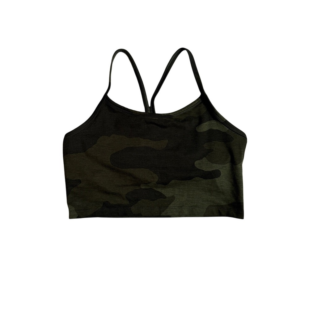 OFFLINE by Aerie Green Camo The Hugger Sports Bra Crop Tank L Sporty Spice - Picture 2 of 11